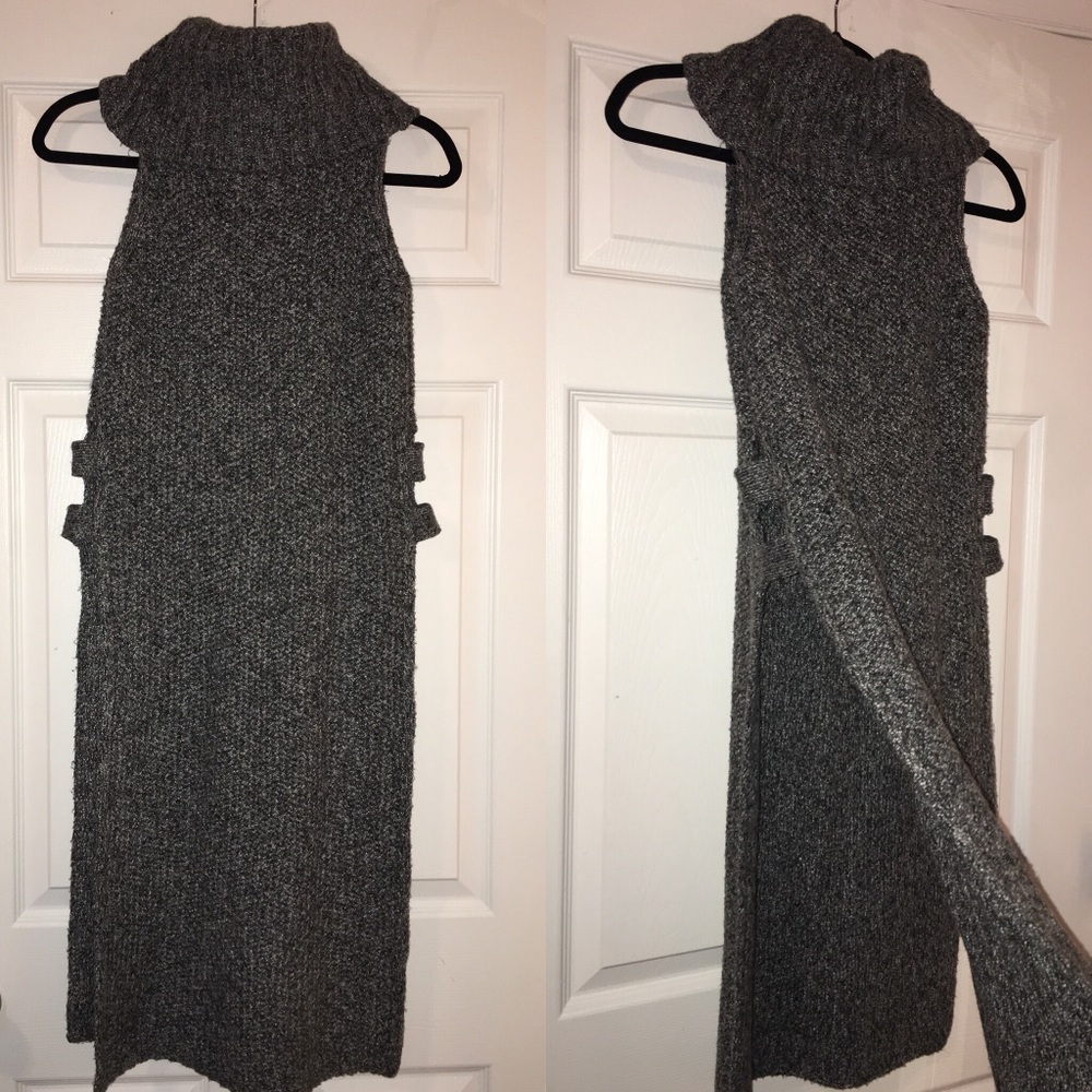 sweater slitted dress